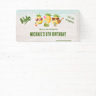 Tropische Luau Pineapple Beach Verjaardag Spandoek