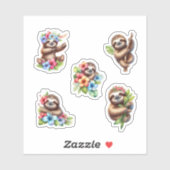 Tropische luiaard sticker (Vel)