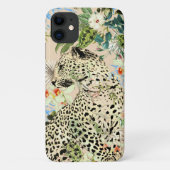 Tropische luipaard print bloemendierenpatroon Case-Mate iPhone case (Achterkant)