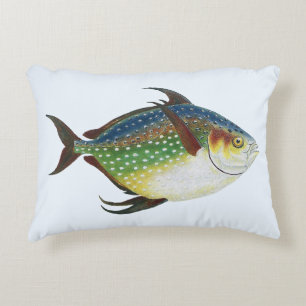 Tropische maanvis, vintage mariene waterdieren accent kussen