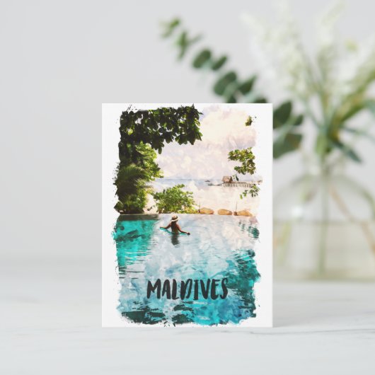 Tropische Malediven landschap van de Indische Ocea Briefkaart (Staand voorkant)