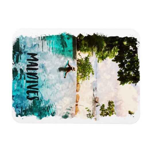 Tropische Malediven landschap van de Indische Ocea Magneet (Horizontaal)