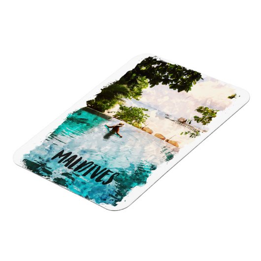 Tropische Malediven landschap van de Indische Ocea Magneet (Linkerzijde)