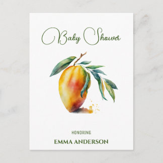 Tropische Mango | Baby Shower Aankondigingskaart