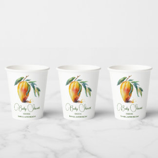 Tropische Mango | BABY SHOWER Papieren Bekers