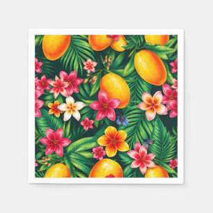 Tropische mango en palmblad patroon servet