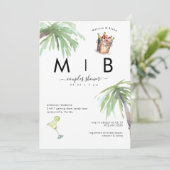 Tropische margaritas en biesparen huwelijk save the date (Staand voorkant)