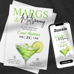 Tropische Margs & Huwelijks Bruidsfeest Kaart