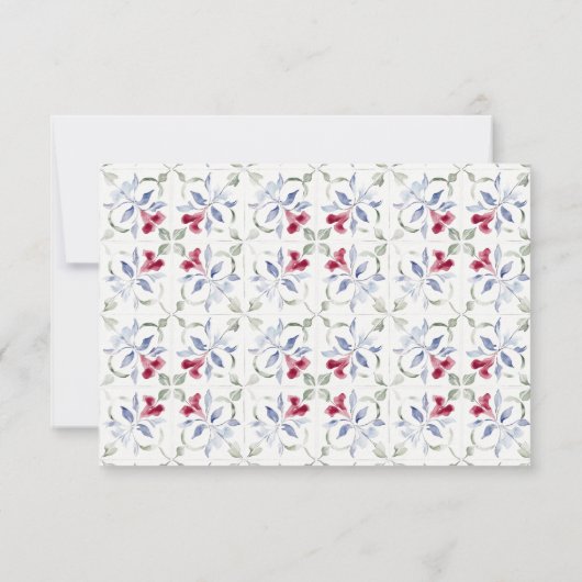 Tropische Marokkaanse Doorway Waterverf bruiloft RSVP Kaartje (Achterkant)