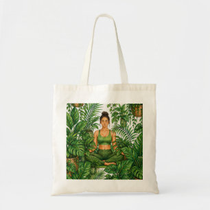 Tropische meditatie plantenliefhebber tote bag