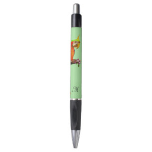 Tropische Meerkleurige Ara Vogel & Monogram Pen