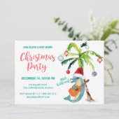 Tropische Mele Kalikimaka Dolfijn Kerstfeest Kaart (Staand voorkant)