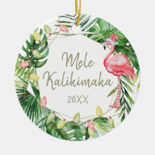 Tropische Mele Kalikimaka Hawaiian Foto Keramisch Ornament