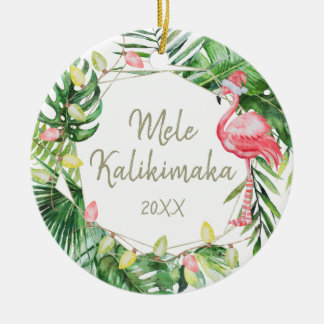 Tropische Mele Kalikimaka Hawaiian Foto Keramisch Ornament