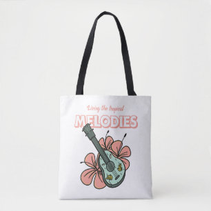 Tropische Melodieën Ukulele Floral Art Draagtas