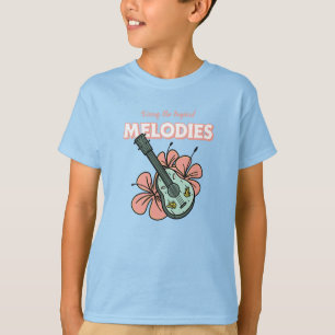 Tropische Melodieën Ukulele Floral Art T-shirt