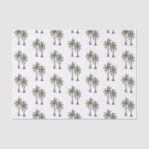 Tropische Merry Christmas Palm Trees Patroon Tissuepapier