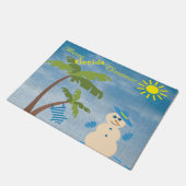 Tropische Merry Florida Kerstman op strand Deurmat (Schuin)