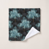 Tropische metalen blauw en goudpalen zomer bad handdoek (Wasdoekje)