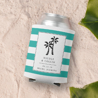 Tropische moderne palmbomen voor weddenschap blikjeskoeler