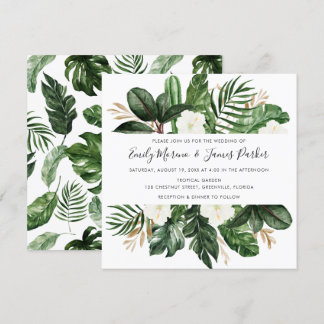 Tropische moderne palmcactus — witte flora kaart