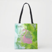 Tropische Moderne Roze Flamingo en Palms Canvas ta Draagtas (Voorkant)