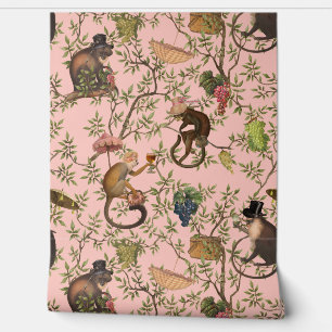 Tropische  Monkey Gardenparty Chinoiserie Behang