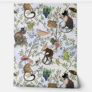 Tropische  Monkey Gardenparty Chinoiserie Behang