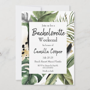 Tropische monstera Bachelorette Kaart