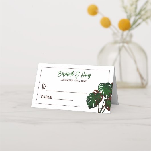 Tropische Monstera Beach bruiloft (Voorkant)