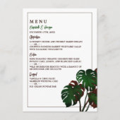 Tropische Monstera Beach bruiloft Menu (Voorkant)