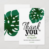 Tropische Monstera Blad Trouw Dankjewel Bedankkaart (Voorkant / Achterkant)