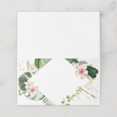 Tropische monstera bloemenbruiloft plaats kaarten (Buitenkant ongevouwen)