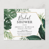 Tropische Monstera Bridal Shower Invitation