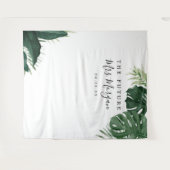 Tropische Monstera Bruiloftsshower Achtergrond Wandkleed (Voorkant (horizontaal))