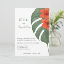 Tropische Monstera- en Hibiscus-huwelijk