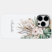 Tropische Monstera en Orchidee aangepaste naam Case-Mate iPhone Case (Achterkant (horizontaal))