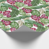 Tropische monstera en palmbladeren cadeaupapier (Hoek)