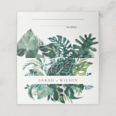 Tropische monstera Green Foliage Leafy Wedding (Buitenkant ongevouwen)