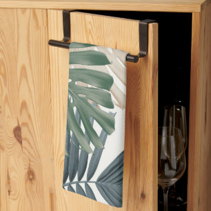 Tropische Monstera Jungle Bladeren 3 Theedoek