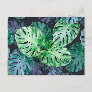 Tropische monstera Leaves Briefkaart