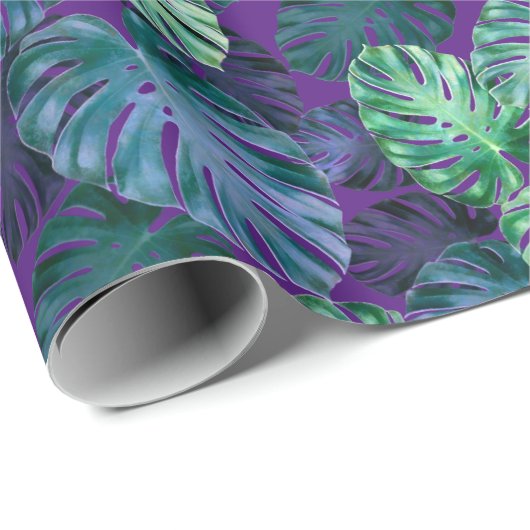 Tropische monstera Leaves Cadeaupapier (Rol Hoek)