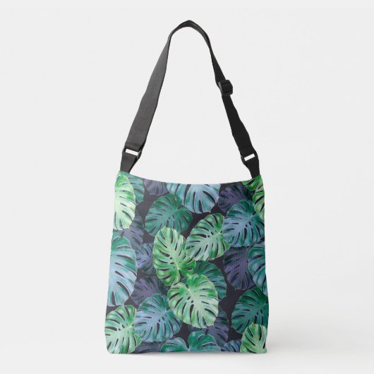 Tropische monstera Leaves Crossbody Tas (Voorkant)