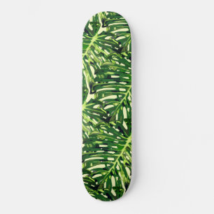 Tropische Monstera Leaves - Green Travel Skateboard