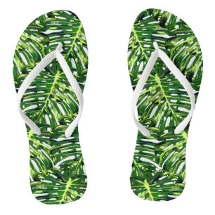 Tropische monstera Leaves Teenslippers