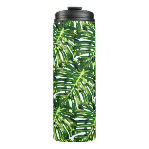 Tropische monstera leveert thermische trommel thermosbeker