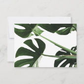 Tropische monstera Marmer Wedding RSVP Kaarten (Achterkant)