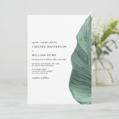 Tropische monstera palm Leaf Wedding Kaart (Staand voorkant)