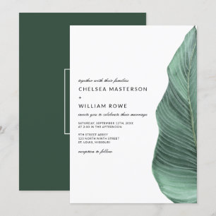 Tropische monstera palm Leaf Wedding Kaart