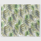 Tropische monstera Palm Pastel Pattern Cadeaupapier (Vlak)